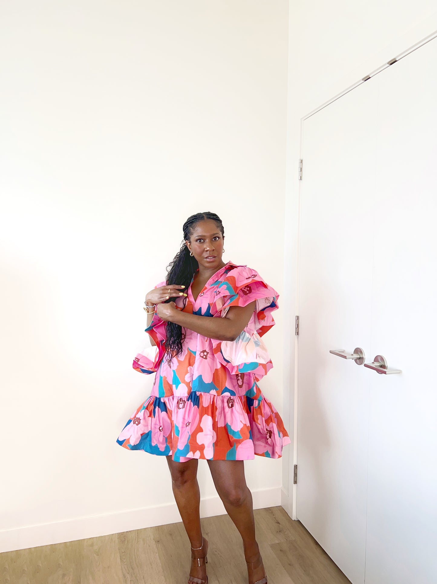 Joyful Abstract Floral Dress