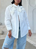 Rosette Classic White Blouse