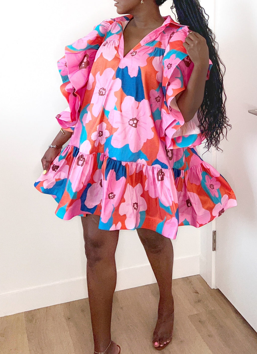 Joyful Abstract Floral Dress