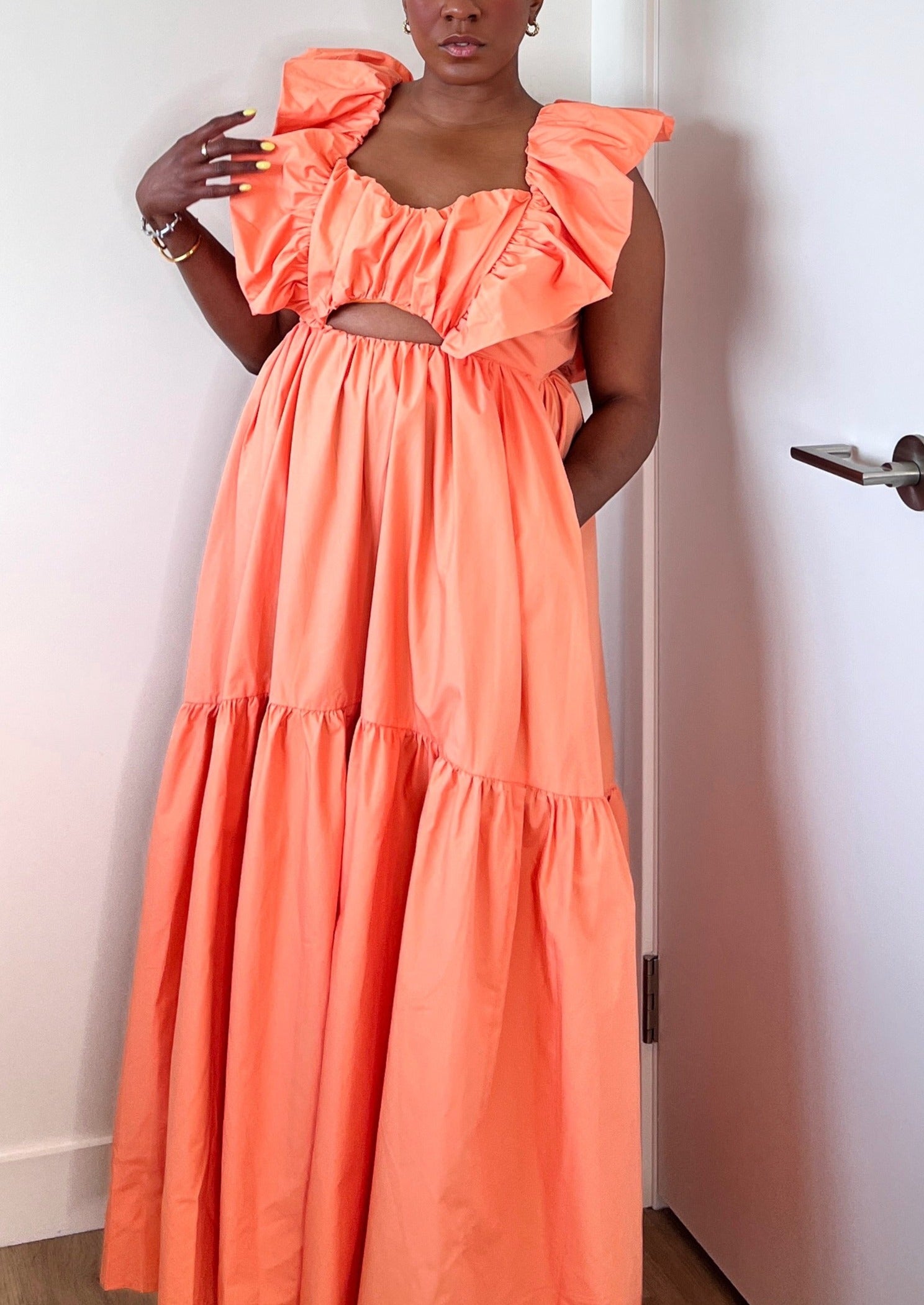 Farrah Coral Maxi Dress