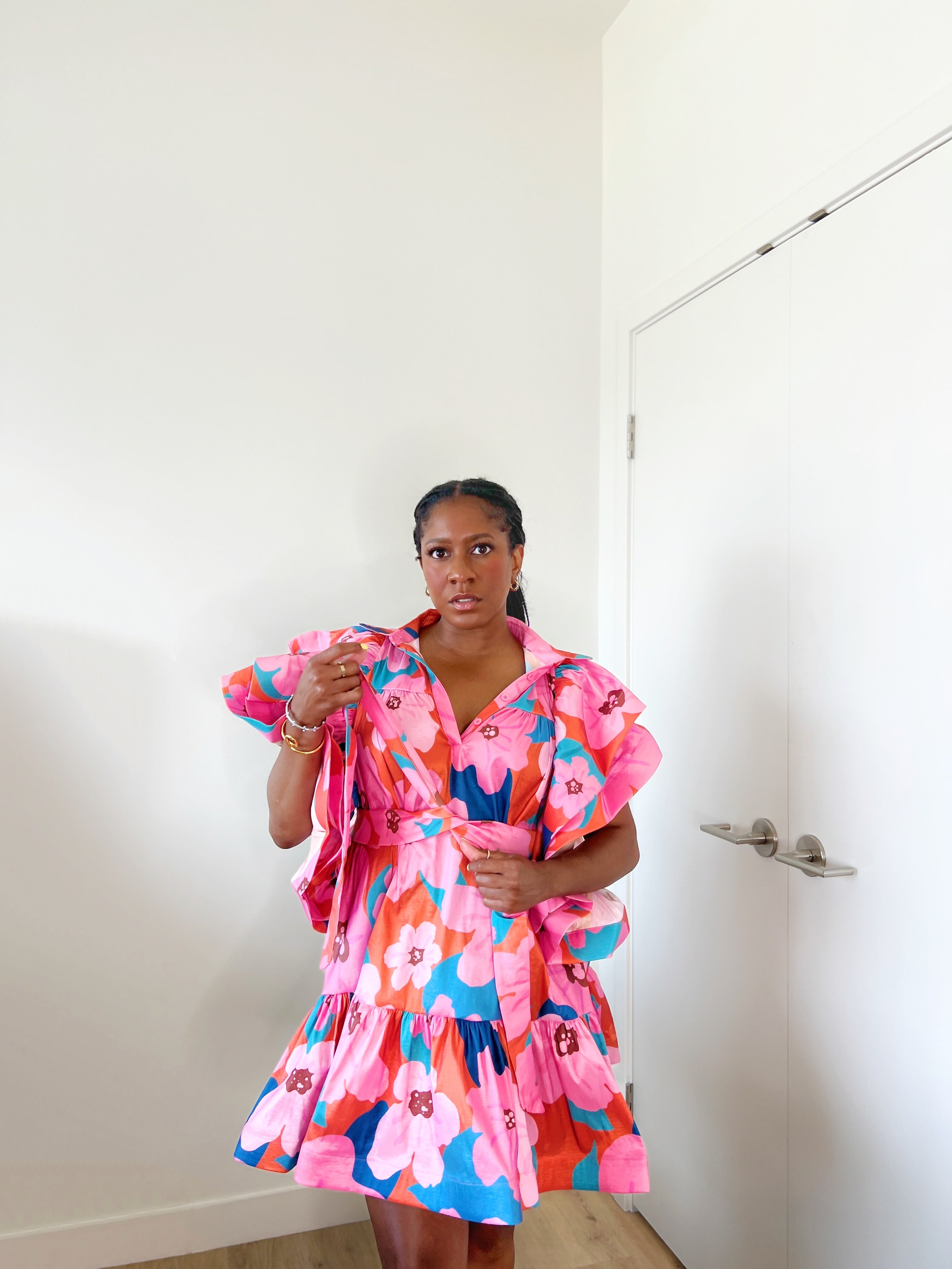 Joyful Abstract Floral Dress