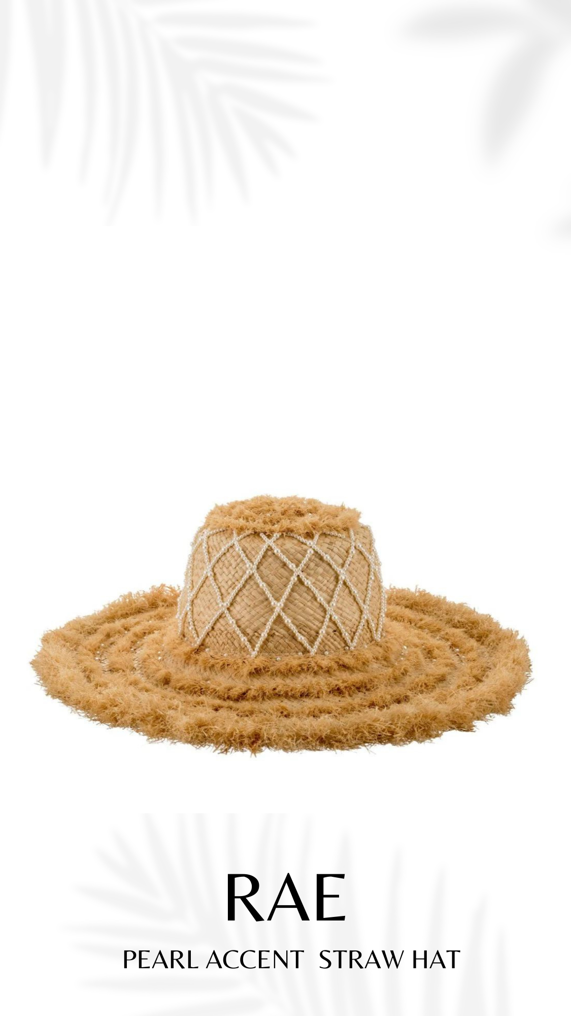 Pearl Accent Natural Raffia Hat