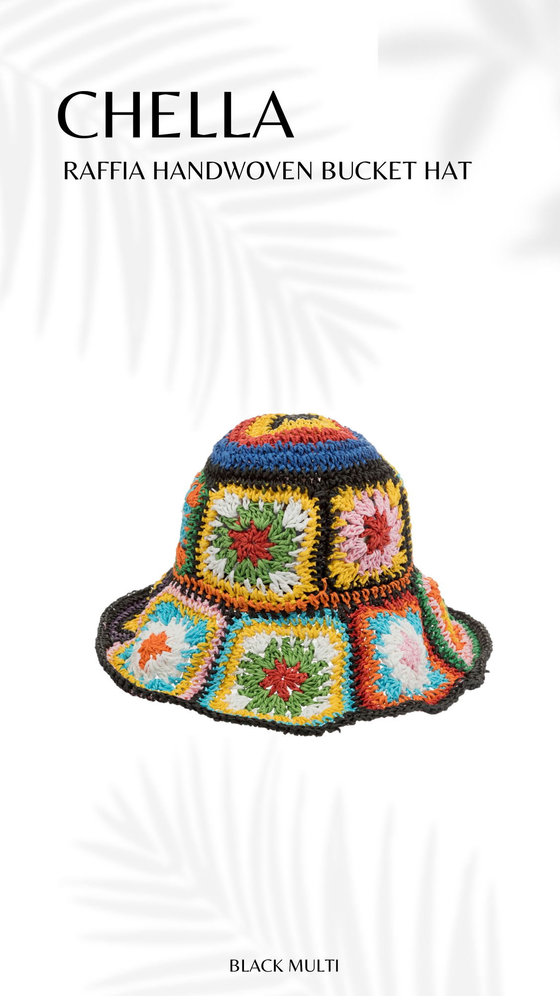 CHELLA | Raffia Bucket Hat in Green