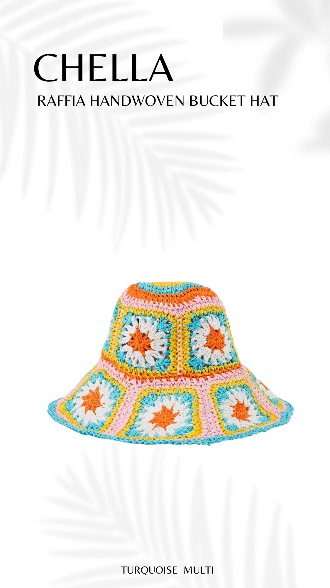 CHELLA | Raffia Bucket Hat in Green