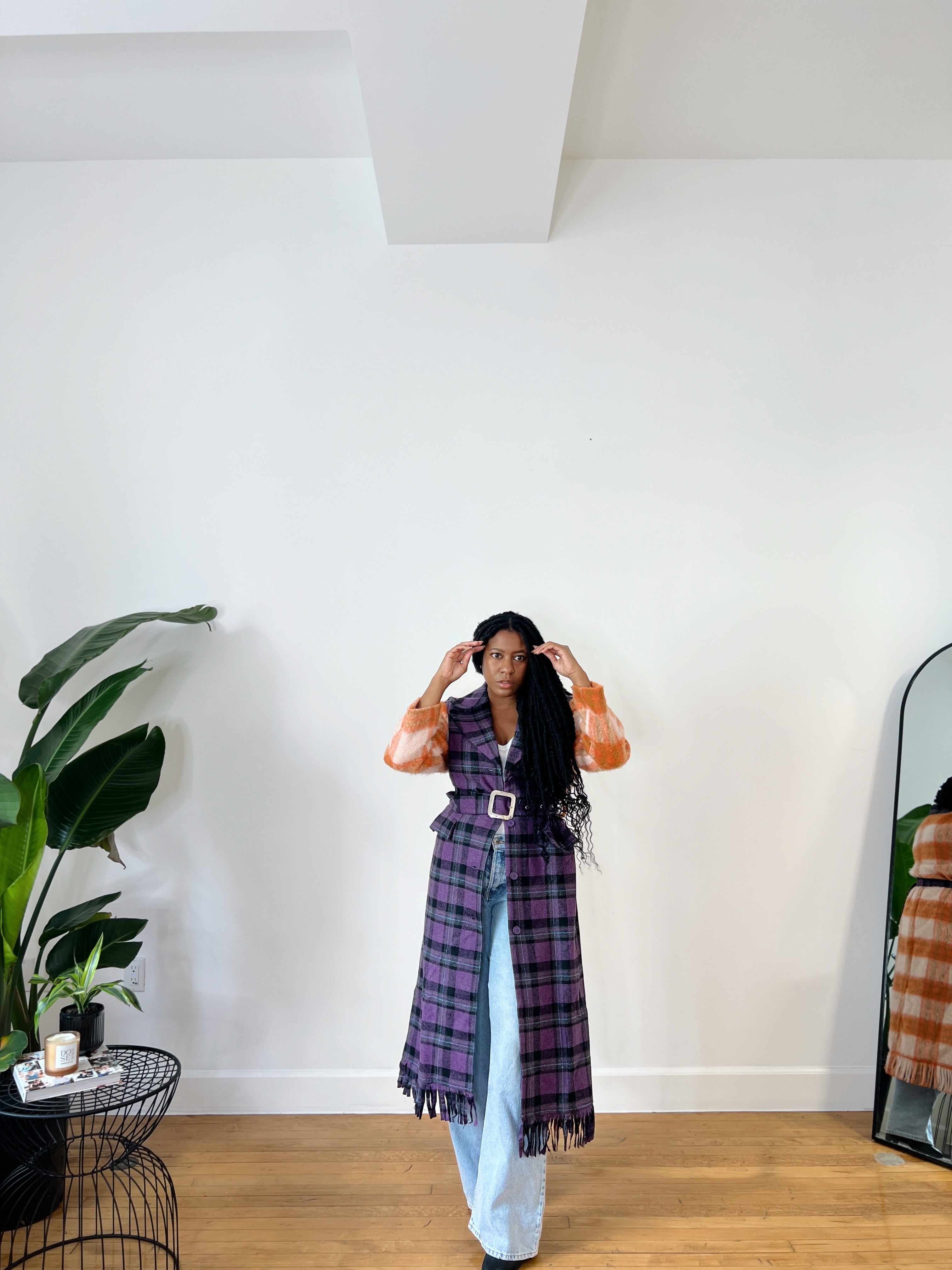 Mixed Emotions Plaid Wool Coat