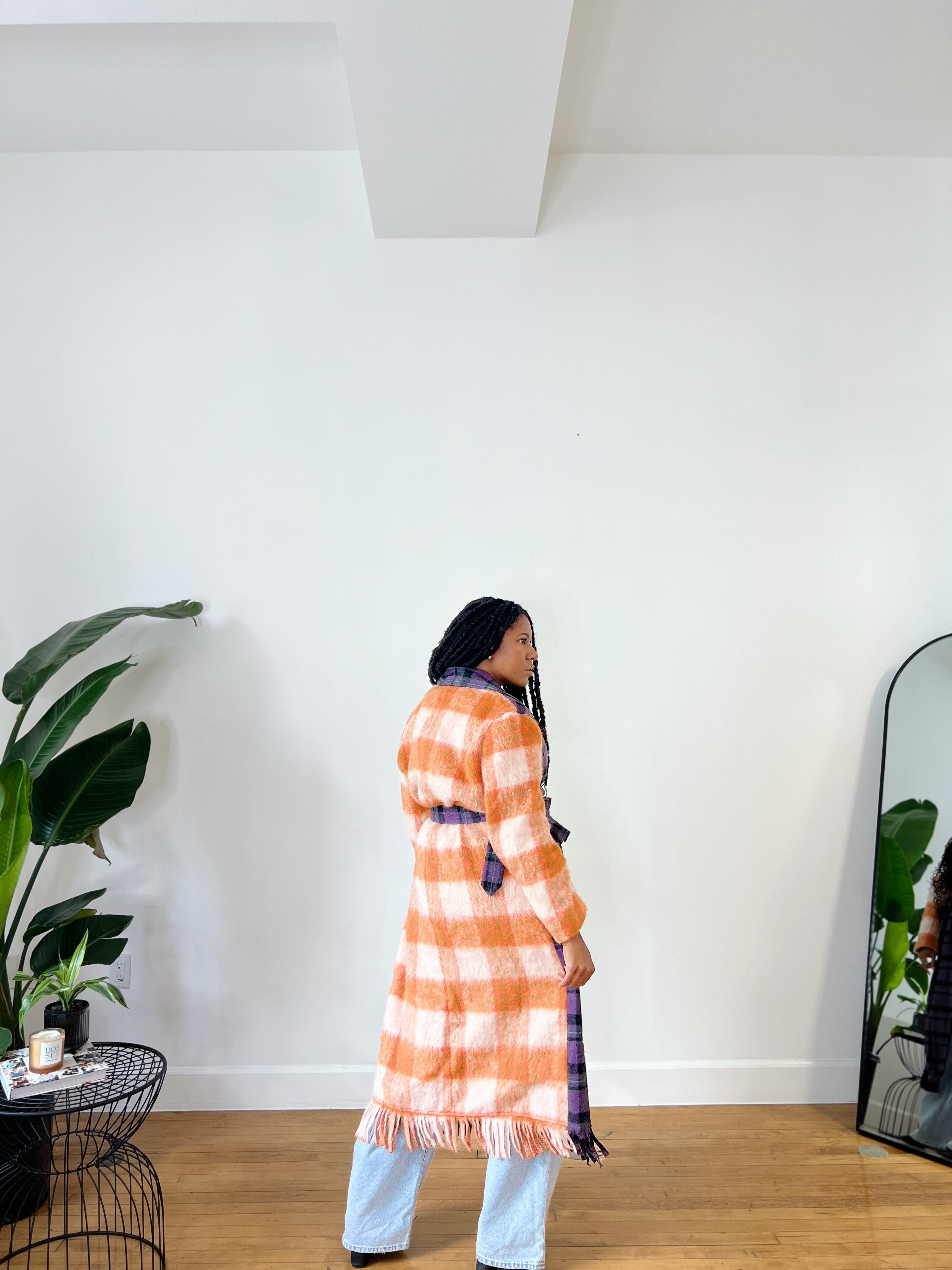 Mixed Emotions Plaid Wool Coat