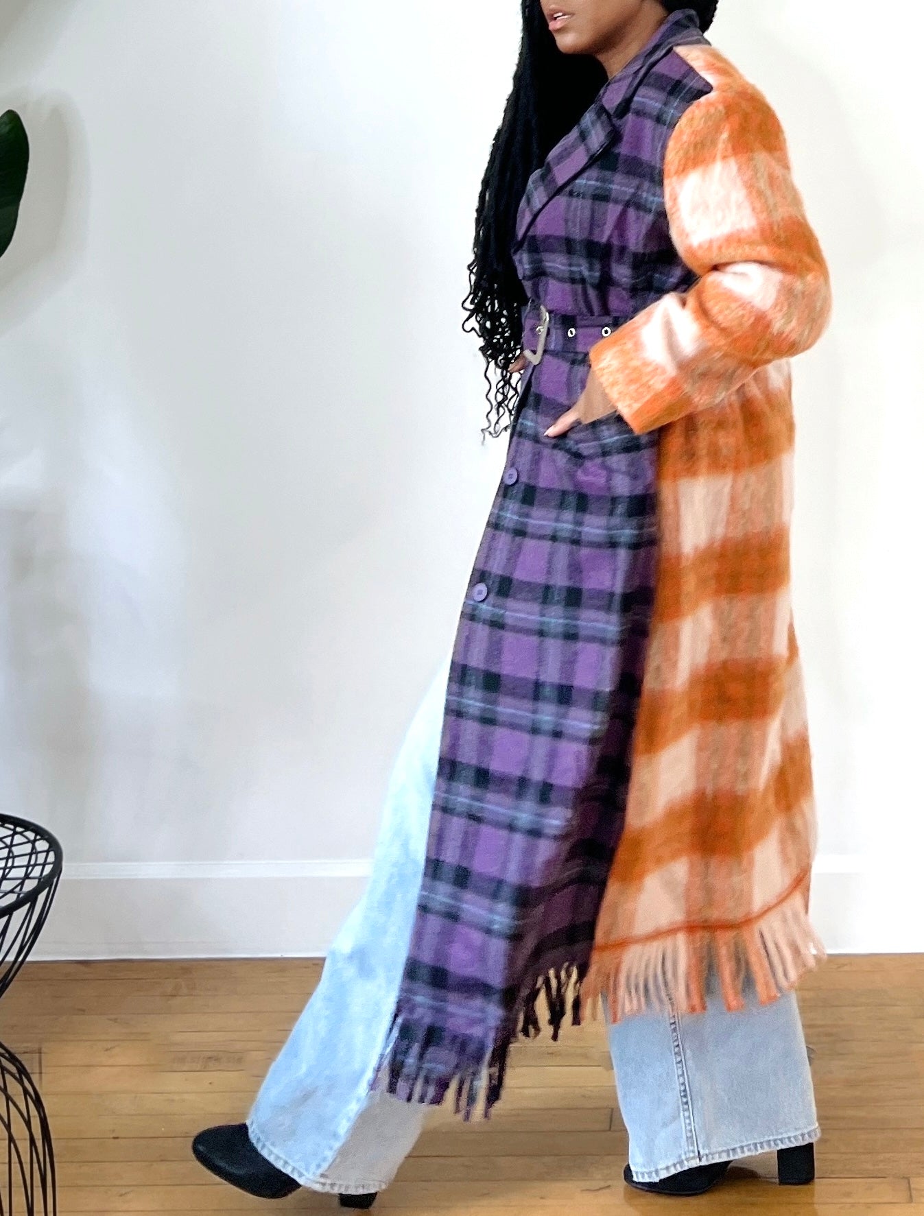 Mixed Emotions Plaid Wool Coat